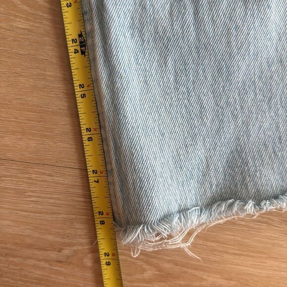 Zara light wash baggy wide leg jeans raw hem high waist size 8 - Picture 3 of 7